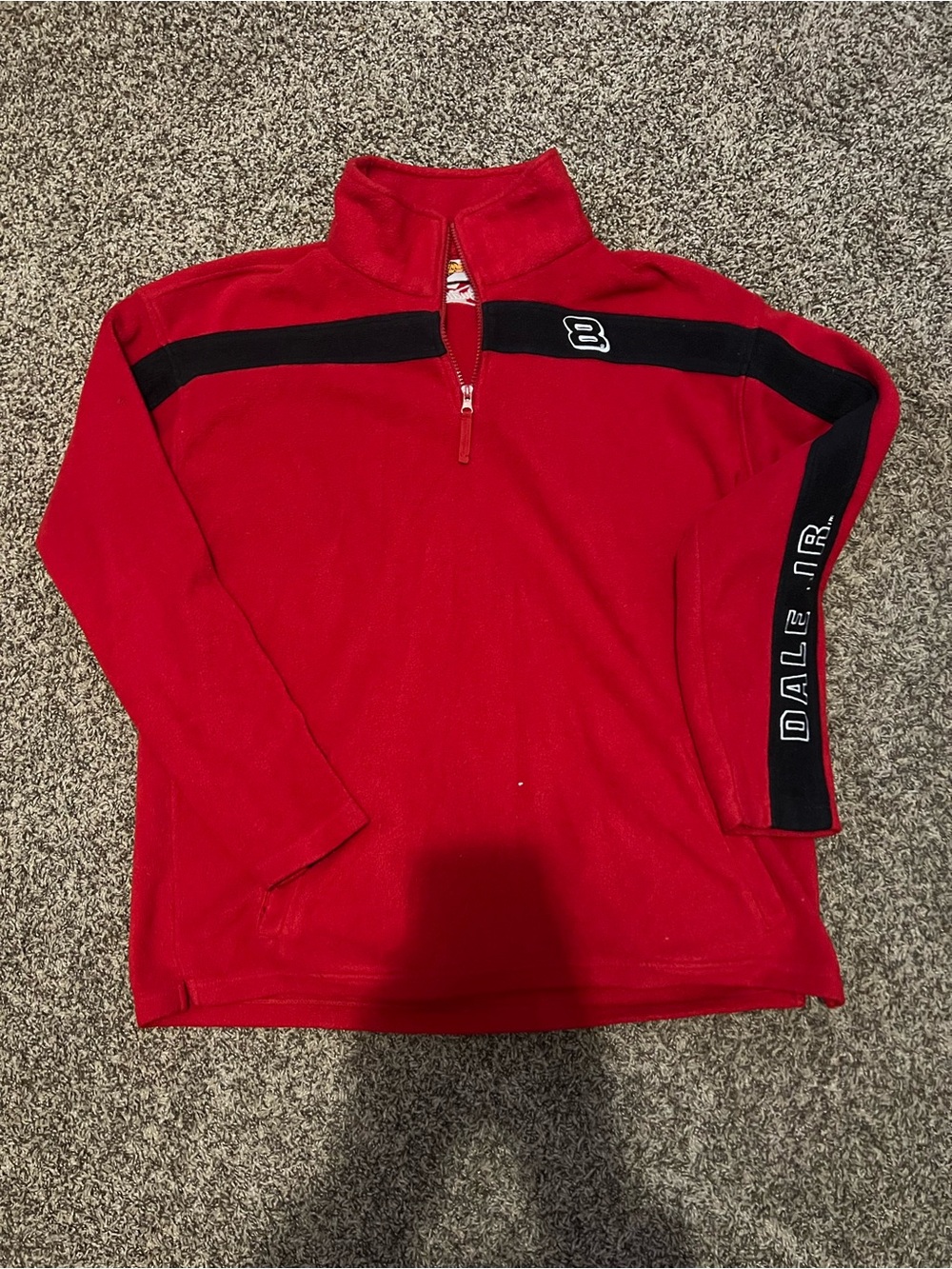 Dale Jr. Red Quarter-Zip Fleece Pullover